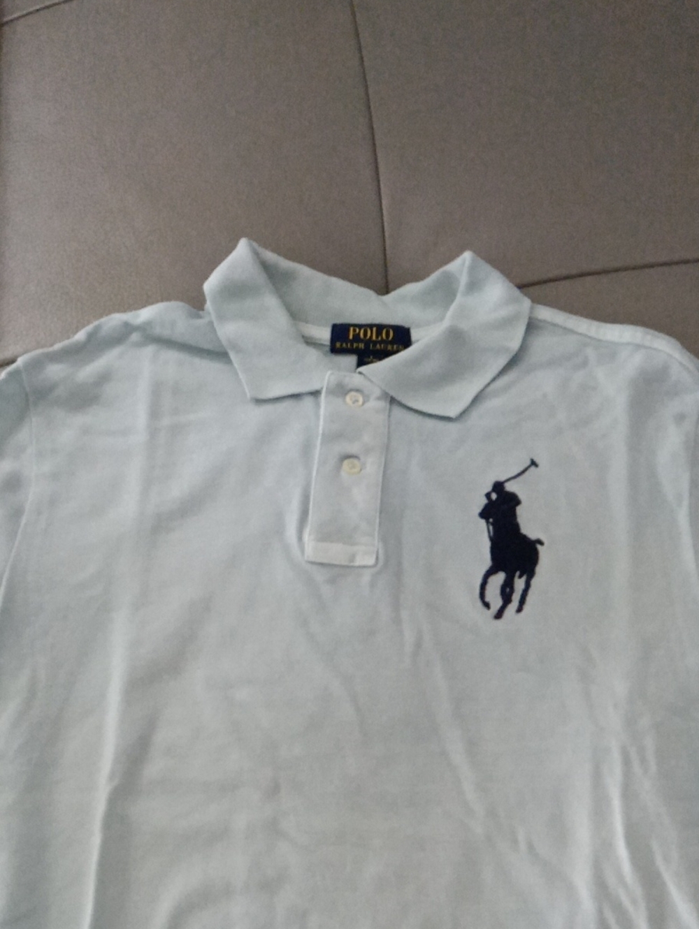 Polo by Ralph Lauren Light Blue Cotton Polo with Navy Pony